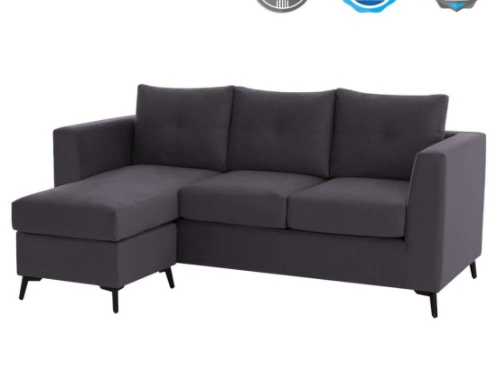 Καναπές Γωνία Ponza HM3251.01 Αναστρέψιμη 200x140x88cm Αλέκιαστο Ύφασμα Grey Ύφασμα