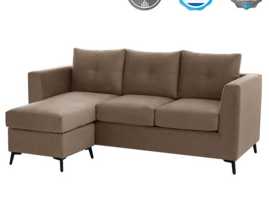 Καναπές Γωνία Αναστρέψιμη Ponza HM3251.03 200x140x88cm Αλέκιαστο Ύφασμα Beige Ύφασμα