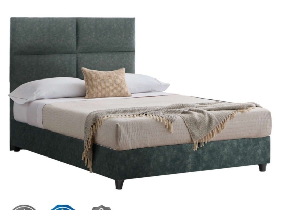 Κρεβάτι Milo HM646.27 Για Στρώμα 120x200cm Green Ημίδιπλο Ξύλο,Ύφασμα