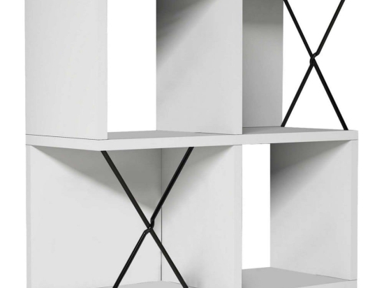 Ραφιέρα Τοίχου HM9520.03 60x24x60cm White Μελαμίνη,Μέταλλο