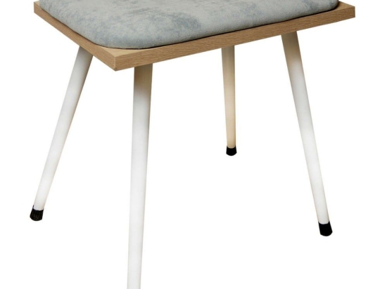Σκαμπώ Τουαλέτας Dayanita HM9209 Με Μαξιλάρι 40x30x40cm Sonama-White Μελαμίνη,Μέταλλο