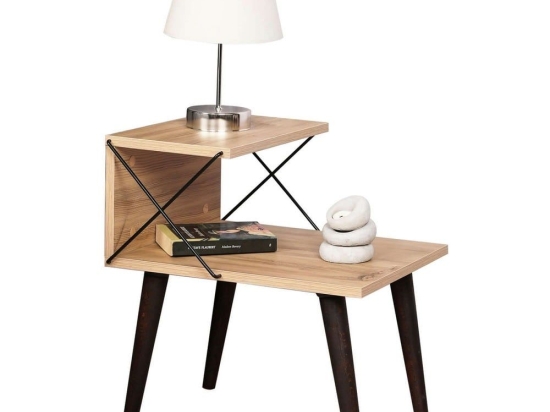 Τραπέζι Βοηθητικό Κομοδίνο HM9434.01 50x40x55cm Natural Μελαμίνη