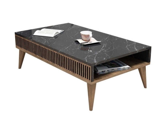 Τραπέζι Σαλονιού HM9505.02 105x60x34,6cm Walnut-Black Μελαμίνη
