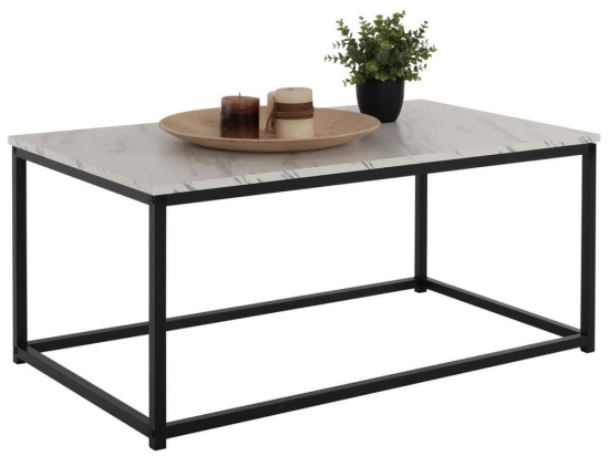 Τραπέζι Σαλονιού Saffron HM8975.12 95x55x43cm Όψη Μαρμάρου White Μελαμίνη,Μέταλλο
