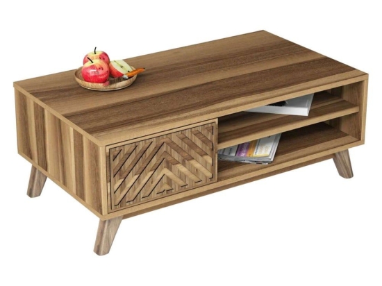 Τραπέζι Σαλονιού Με Ντουλαπάκι HM9502.01 105x60x38,2cm Walnut Μελαμίνη