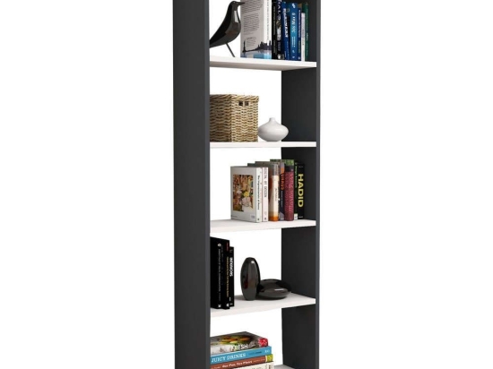 Βιβλιοθήκη HM9226.13 48,5x22x160cm Grey-White Μελαμίνη