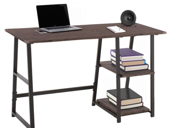 Γραφείο HM9315 Με Μαύρη Μεταλλική Βάση 120x50x73,5cm Walnut