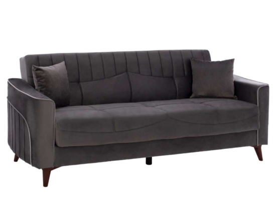 Καναπές - Κρεβάτι Portman Τριθέσιος HM3247.01 210x80x87cm Grey Ξύλο,Ύφασμα
