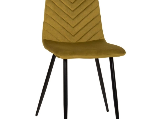 Καρέκλα Latrell HM8587.07 43x54x88cm Με Μαύρα Μεταλλικά Πόδια Βελούδο Olive Βελούδο, Μέταλλο