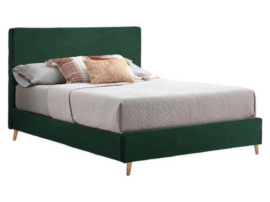 Κρεβάτι Indra HM662.13 Για Στρώμα 160x200cm Βελούδινο Green Διπλό Βελούδο