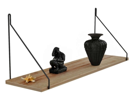 Ράφι Τοίχου Agilan HM9183.11 72x20x27cm Natural-Oak Μελαμίνη,Μέταλλο