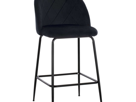 Σκαμπό Μπαρ  Odell M8732.14 45x53x98cm Black Βελούδο, Μέταλλο
