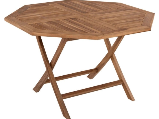 Τραπέζι Πολύγωνο Kendall HM9545 Πτυσσόμενο 120x120x75cm Teak Natural