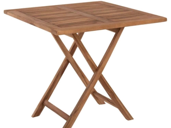 Τραπέζι Τετράγωνο Kendall HM9544 Πτυσσόμενο 80x80x75cm Από Ξύλο Teak Natural