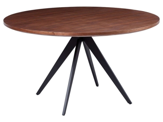 Τραπέζι Τραπεζαρίας Στρογγυλό HM9452.02 Φ140x75cm Από Καπλαμά Φράξου Walnut-Black