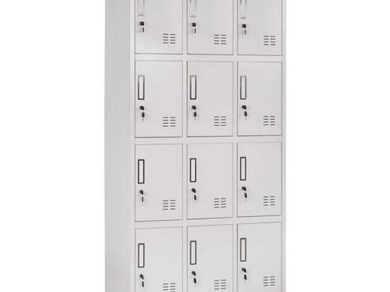Φοριαμός Bexley HM5637 Με 12 Ντουλάπια & Κλειδαριά 90x45x185cm Μεταλλικός Grey