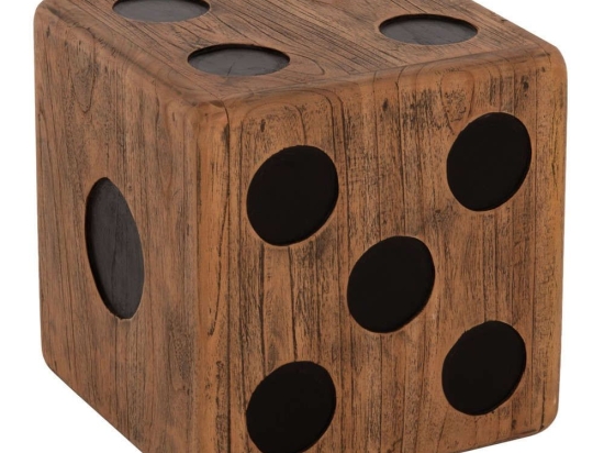 Σκαμπό Ζάρι HM7899 40x40x40cm Από Ξύλο Teak Walnut Ξύλο