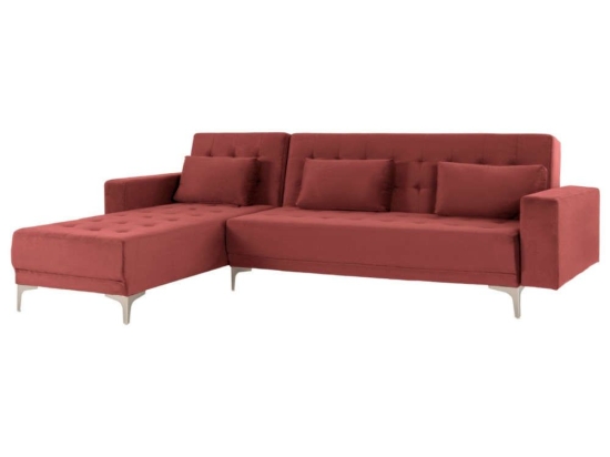 Καναπές-Κρεβάτι Γωνία Αναστρέψιμη Eliza HM3145.03 245x160x80cm Βελούδο Rotten Apple