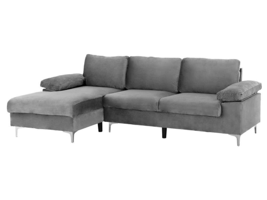 Καναπές Αριστερή Γωνία Emilia HM3236.01L 260x71-134x74-85cm Βελούδο Grey