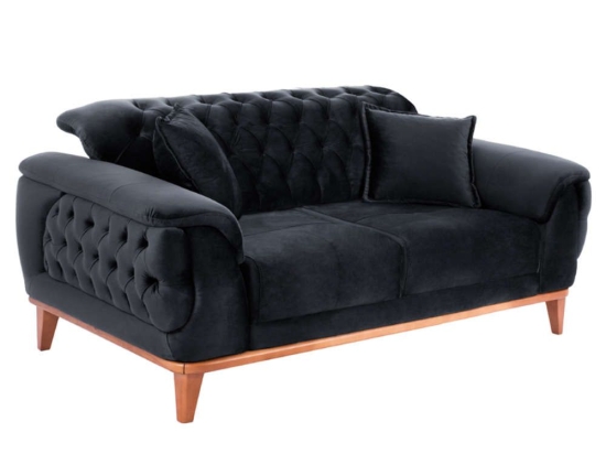 Καναπές Κρεβάτι Bennington HM3250.01 Διθέσιος 180x95x80cm Black Βελούδο