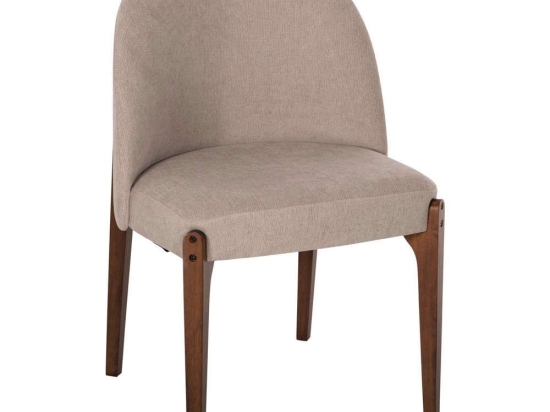 Καρέκλα Τραπεζαρίας Rammer HM9744.02 57x55x86cm Ύφασμα & Rubberwood Walnut-Ecru Rubberwood,Ύφασμα