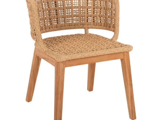 Πολυθρόνα Farley HM9827 58x59x72cm Με Συνθετικό Σχοινί Από Ξύλο Natural Ξύλο,Σχοινί