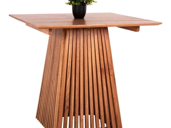 Τραπέζι Τραπεζαρίας Τετράγωνο Frantz HM9458.11 80x80x75cm Από Μασίφ Ξύλο Mindi Natural Ξύλο