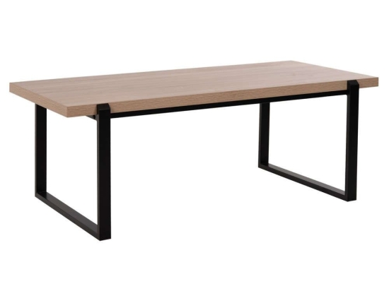 Τραπέζι Σαλονιού HM9585.03 120x60x46cm Με Μαύρη Μεταλλική Βάση Sonoma Mdf,Μέταλλο