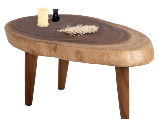 Τραπέζι Σαλονιού Dompu HM9631 8cm Πάχος 60x94x46cm Από Μασίφ Suar Ξύλο Natural Ξύλο