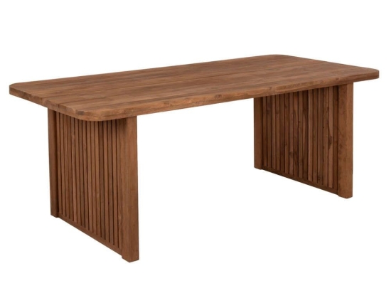 Τραπέζι Τραπεζαρίας Bontang HM9641 200x90x76cm Από Ανακυκλωμένο Ρουστίκ Teak-Natural Ξύλο