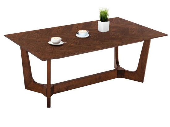 Τραπέζι Σαλονιού Rimer HM9743 120x60x45cm Με Καπλαμά Φράξινου Ξύλου Walnut Mdf
