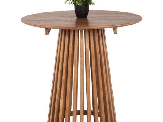 Τραπέζι Τραπεζαρίας Στρογγυλό Frantz HM9832.11 Φ80x75cm Από Μασίφ Ξύλο Mindi Natural Ξύλο