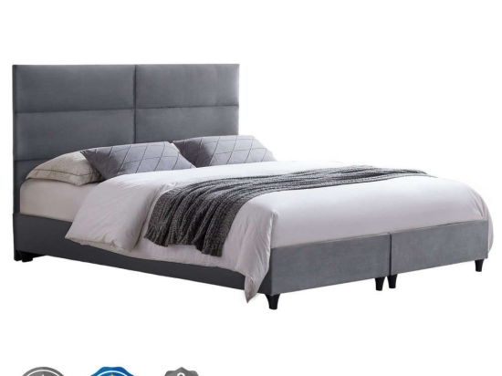 Κρεβάτι Milo HM628.10 Για Στρώμα 180x200cm Βελούδινο Grey King Size Βελούδο