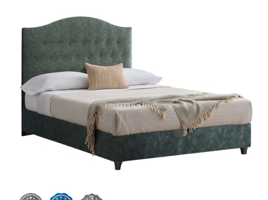 Κρεβάτι Malena HM647.27 Για Στρώμα 120x200cm Με Ύφασμα Nubuck Green Ημίδιπλο