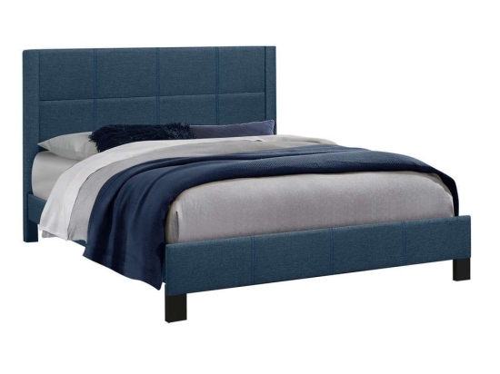 Κρεβάτι Trillop HM667.04 Για Στρώμα 120x200cm Ύφασμα Blue Ημίδιπλο Ξύλο,Ύφασμα