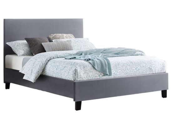Κρεβάτι Becca HM553.20 Για Στρώμα 150x200cm Βελούδινο Grey Διπλό Βελούδο
