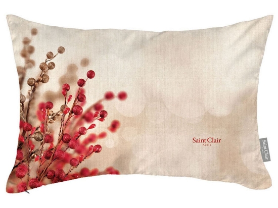 Διακοσμητικό Μαξιλάρι Με Γέμιση 4002 Beige-Red Saint Clair 30Χ45 30x45cm