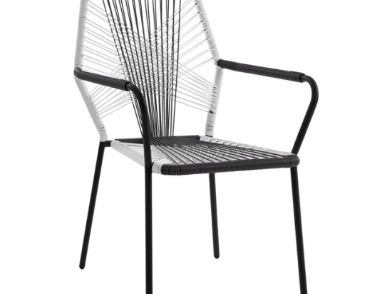 ΠΟΛΥΘΡΟΝΑ ΜΕΤΑΛΛΙΚΗ HM5490 ΜΕ WICKER ΛΕΥΚΟ-ΓΚΡΙ 59x59x90 cm