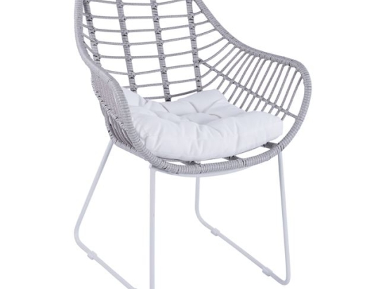 ΠΟΛΥΘΡΟΝΑ ΜΕΤΑΛΛΙΚΗ RADLEY ΑΣΠΡΟ ΜΑΤ & ΓΚΡΙ WICKER HM5300.02