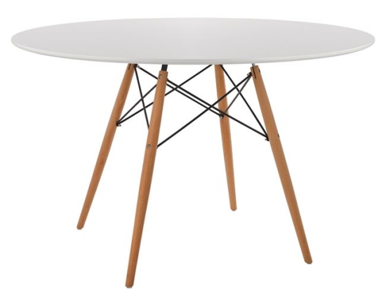 ΤΡΑΠΕΖΙ MINIMAL ΣΤΡΟΓΓΥΛΟ HM8454.01 MDF ΣΕ ΛΕΥΚΟ-ΠΟΔΙΑ ΟΞΙΑΣ ΣΕ ΦΥΣΙΚΟ Φ120Χ75Υεκ.