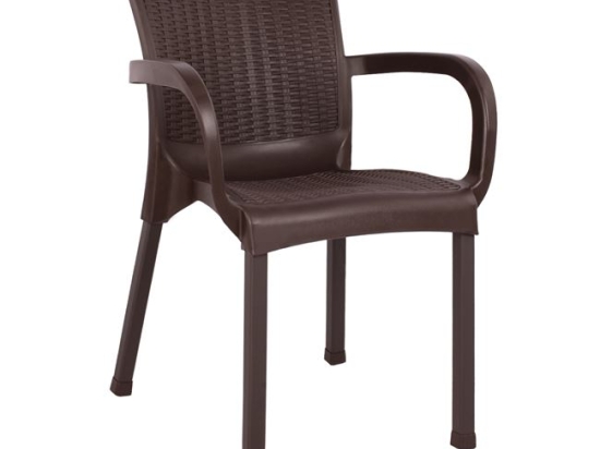 ΠΟΛΥΘΡΟΝΑ ΠΟΛΥΠΡΟΠΥΛΕΝΙΟΥ RATTAN ΠΟΔΙ ALU HM5591.03 ΧΡΩΜΑ ΚΑΦΕ 60x60x82 cm