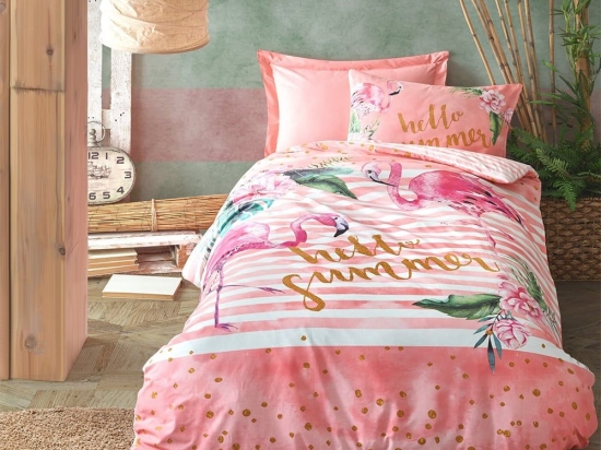 Κουβερλί Παιδικό Summertime (Σετ 2τμχ) Pink Madi Μονό 170x240cm 100% Βαμβάκι