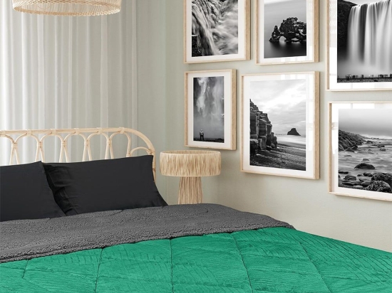Κουβερτοπάπλωμα Chill Green-Anthracite Madi Υπέρδιπλο 220x240cm Flannel