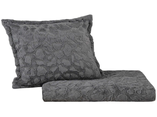 Μαξιλάρι Διακοσμητικό (Με Γέμιση) Rubble Grey Madi 45X45 45x45cm Οικολογική Γούνα