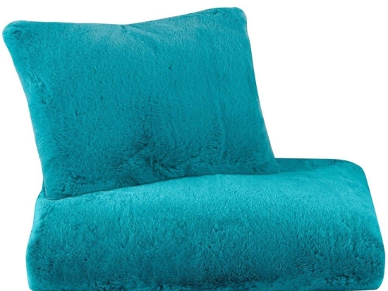 Μαξιλαροθήκη Διακοσμητική Pelage Petrol Madi 45X45 45x45cm Οικολογική Γούνα