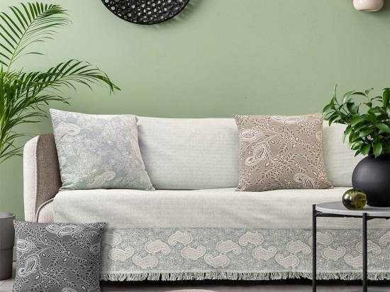 Ριχτάρι Blomster Turquoise Madi Τριθέσιο 170x300cm 100% Βαμβάκι