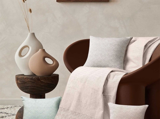 Ριχτάρι Rombo Beige Madi Τετραθέσιο 170x340cm 100% Βαμβάκι