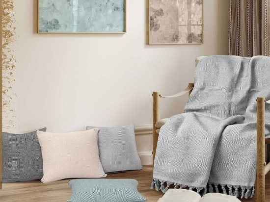 Ριχτάρι Vorm Grey Madi Τριθέσιο 190x300cm 100% Βαμβάκι