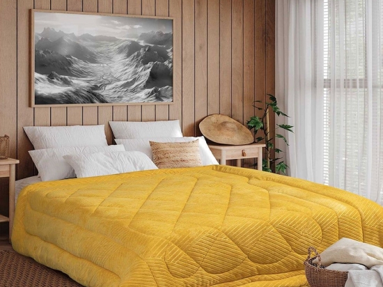 Κουβερτοπάπλωμα Bekvam Yellow Madi Υπέρδιπλο 220x240cm Silicon Fiber