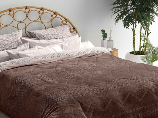 Κουβερτοπάπλωμα Queue Brown Madi Μονό 160x220cm Silicon Fiber